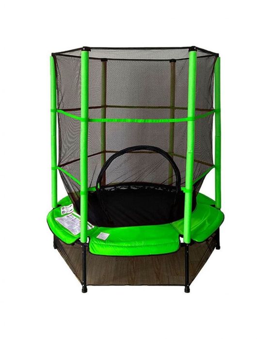 Мини батут с мрежа за безопасност – Компактен и забавен избор за деца