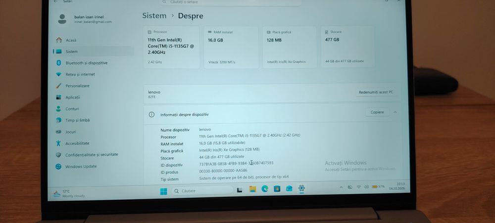Laptop Lenovo IdeaPad 5 14ITL05 – i5 Gen 11