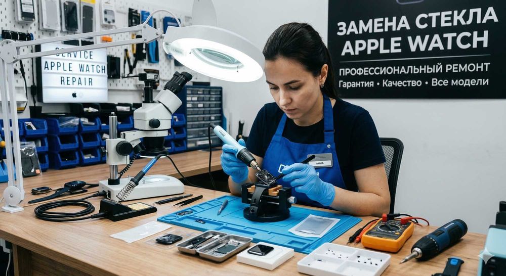 Замена стекла apple watch/ремонт apple watch
