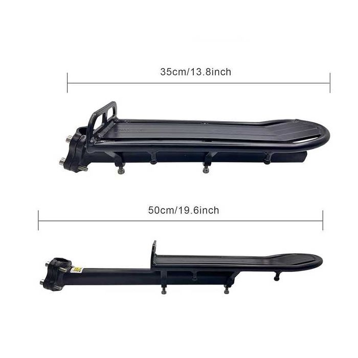 Универсален багажник за велосипед, Метален, Черен, 35х12см, До 10кг.