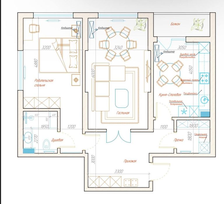 Продается 2х ком квартира, ЖК NRG Jomiy, ор-р: круг Джомий, 73м²