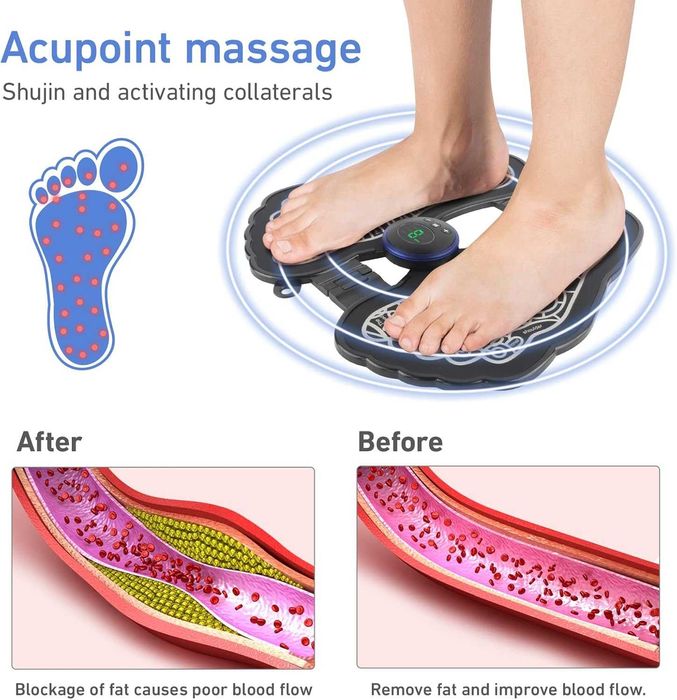 Aparat de masaj electric EMS picioare 8 moduri 19 niveluri intensitate