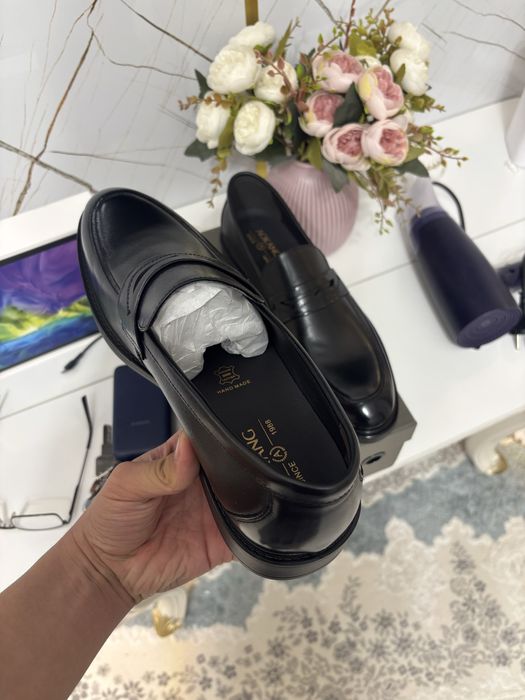 Черные кожаные туфли 44