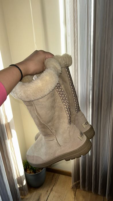 Оригинални, високи боти от велур и естествена кожа UGG, 44-ти номер