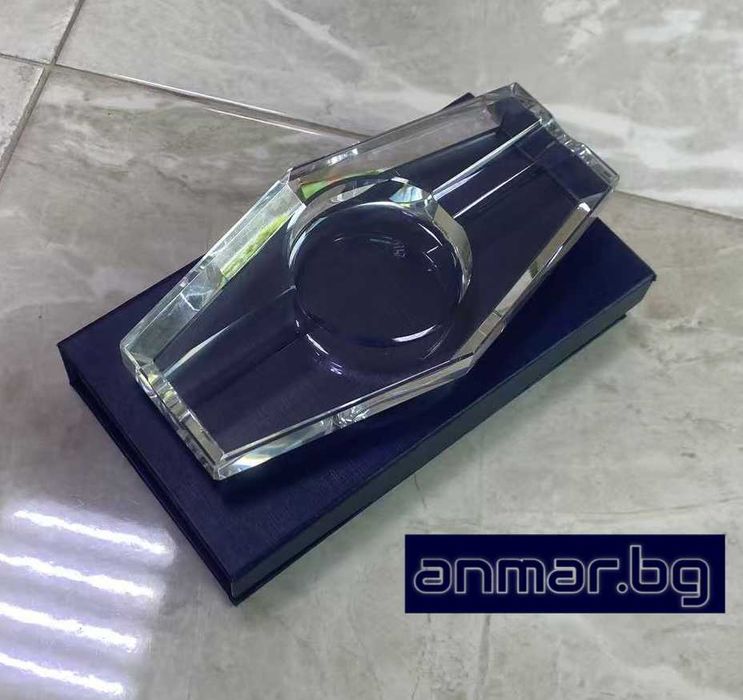 Кристален пепелник за пури, двоен