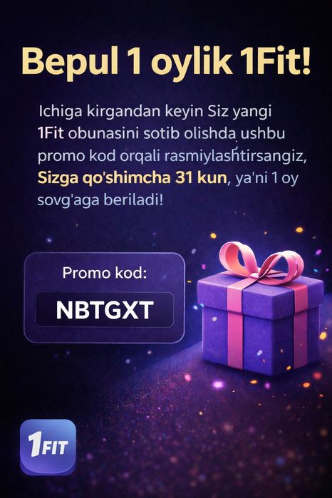Bepul 1 oylik 1Fit abonementi