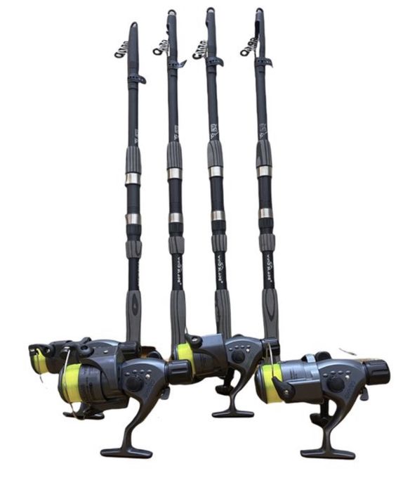 Set 4 lansete telescopice 3 m WindBlade + 4 Mulinete echipate cu fir