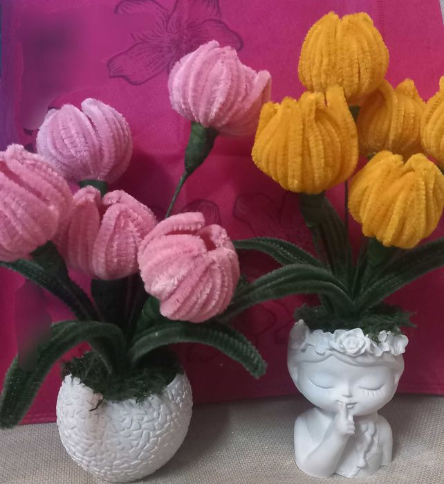 Ръчно плетени цветя