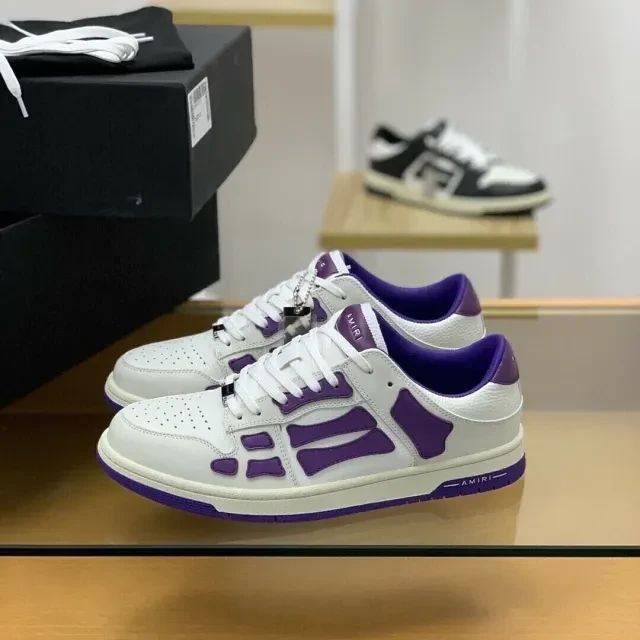 Amiri Skel Top Low Sneakers "White/Purple"