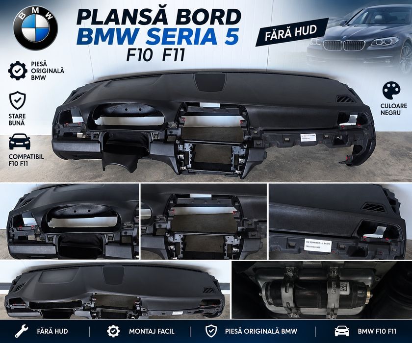 Plansa bord BMW Seria 5 F10 F11 neagra fara HUD