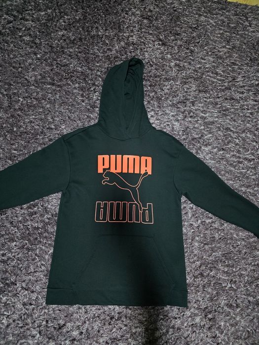 Дълго Черно худи с оранжеви елементи Puma