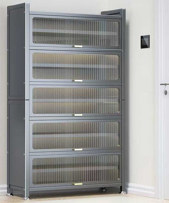 Обувной шкаф ПВХ/Сдвижные дверцы без пыли/компактная обувница/optim