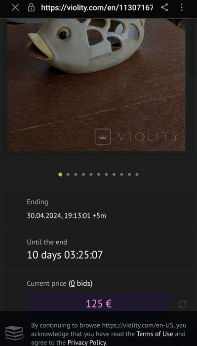 Голяма винтидж керамика, 1970г– декоративна риба, свещник.