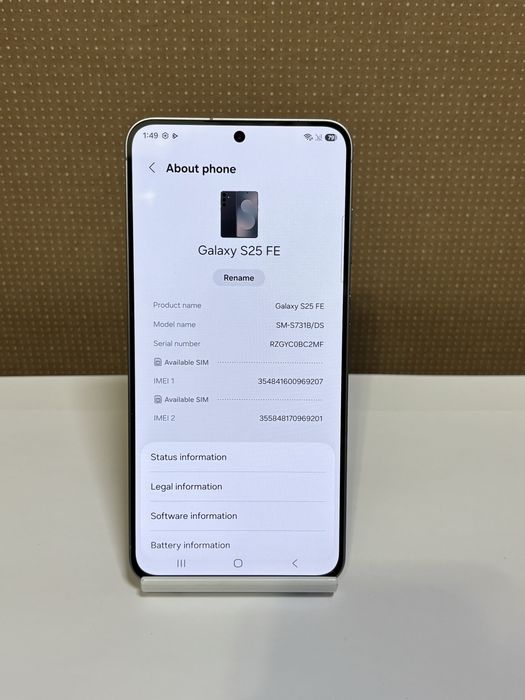 MDM vinde: Samsung S25 FE, 128GB, Jetblack.