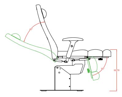 Стол за педикюр Extens (1 мотор) 190 х 56/74,5 х 60/78 см