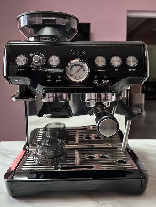 Еспресо машина Sage Barista Express Като нова, Пълен комплект + КУТИЯ + Аксесоари