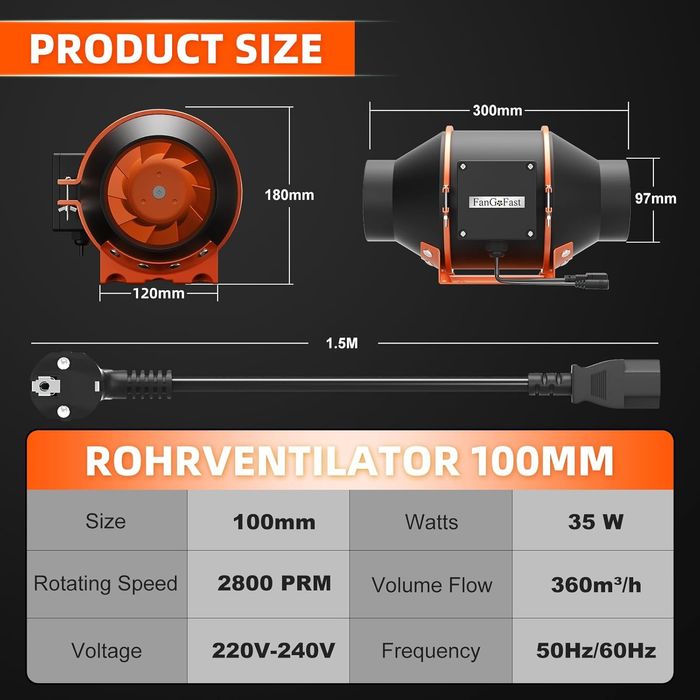 Регулируем канален/ тръбен вентилатор с EC мотор и изнесен контрол