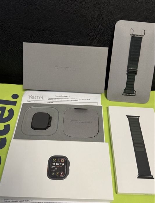 ***КАТО НОВ 49mm Apple watch Ultra 2 Гаранция Yettel 2026г. Black