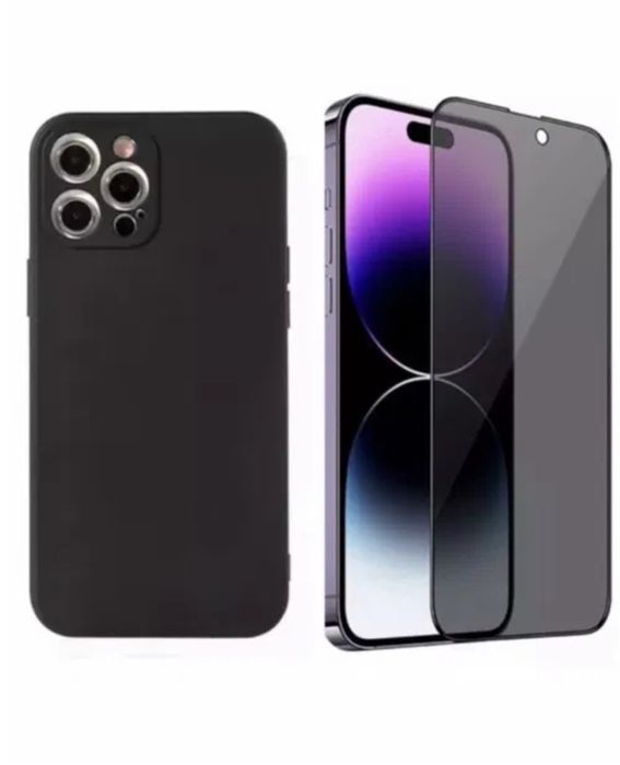 Husa Sircas si Folie Sticla Comp 25D Iphone 14/15/16E/17/PRO/MAX/PLUS