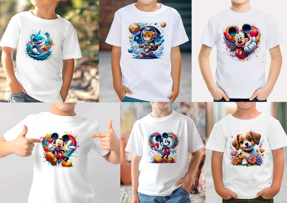 Детски тениски 100% памук,забавни щампи,персонализирани и по Ваша идея;тениски и чаши за оцветяване+боички или маркери