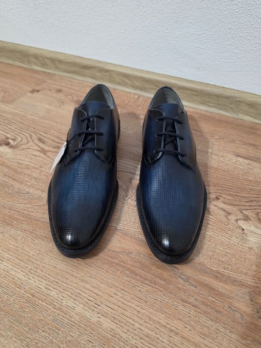 Pantofi eleganți bărbați Bugatti piele naturală bleumarin mărimea 45