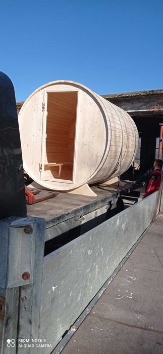 Външна сауна с печка на дърва