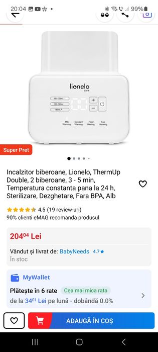 Incalzitor biberoane bebelusi.