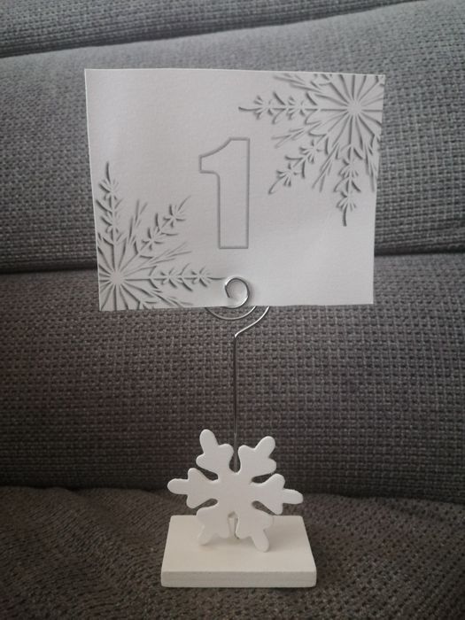 Снежинки/снежинка стойка за снимка/табелка за маса. Декорация. Украса