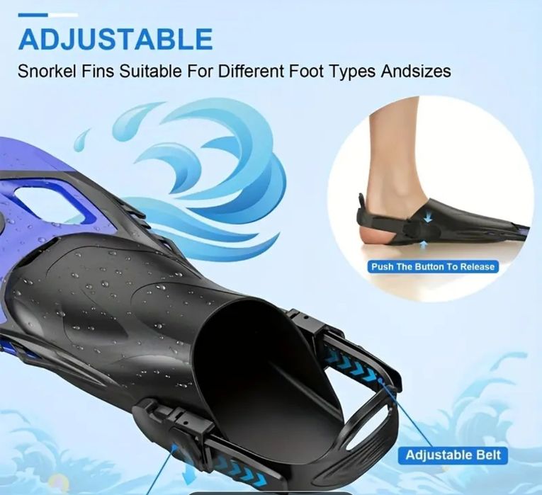 Комплект за гмуркане, шнорхелинг с плавници, маска и шнорхел + чанта