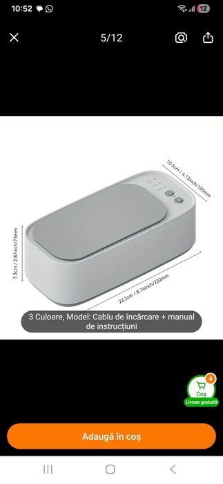 Aparat de curățat bijuterii, ochelari pe vibratii