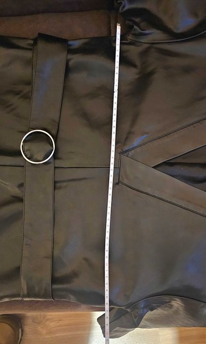 Нова дълга лъскава кожена рокля "NA-KD" с колан, номер 34, размер XS-S