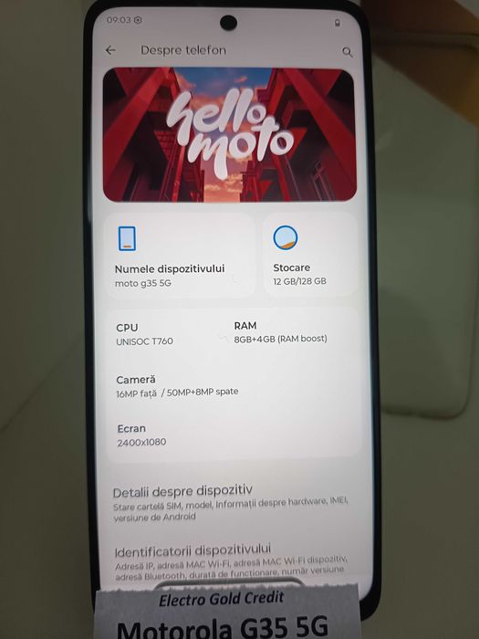 Motorola G35 5G 8GB RAM/128GB/Leaf Green/Stare excelenta! ID10268