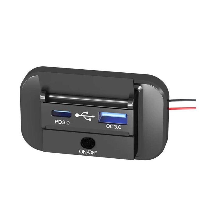 Панел за вграждане с 1 бутон ON/OFF с Type-C и USB входове