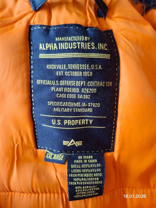 Куртка аляска  Alpha Industries  N3B  б\у