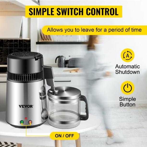 VEVOR™ 4л ИНОКС Дестилатор за Вода Дестилация на Вода Дестилирана Вода