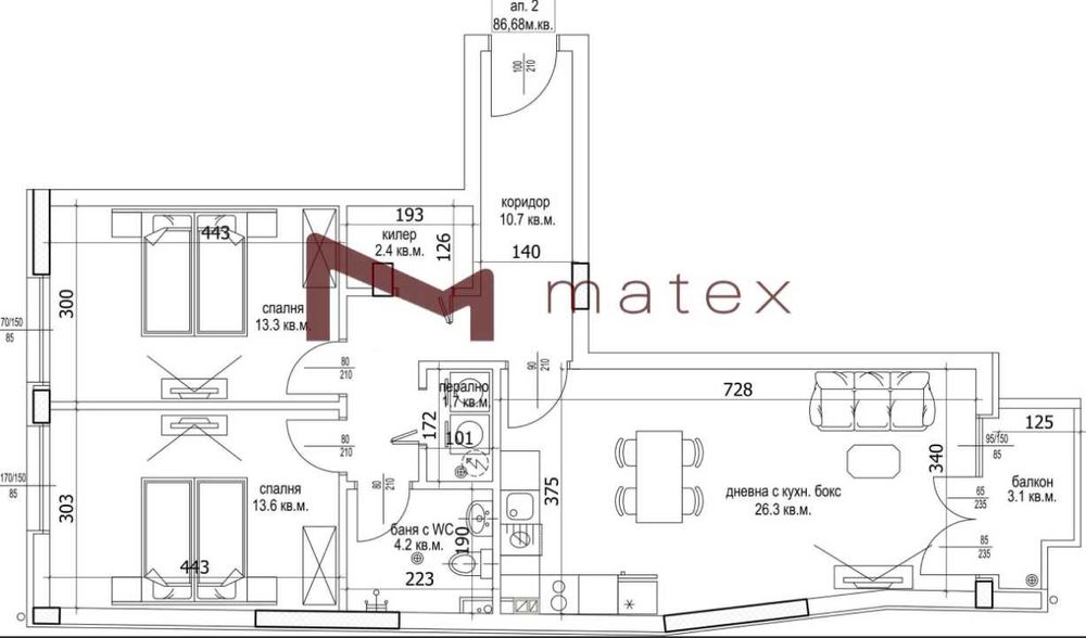 Продава се Тристаен апартамент в Варна, Цветен квартал - 99 кв.м за 1869 €/кв.м - Снимка #1