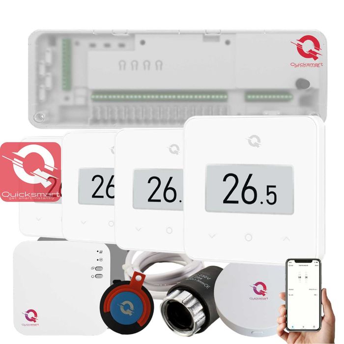 Automatizare Incalzire Pardoseala Q30, 8 zone, 4 termostat, Actuatoare