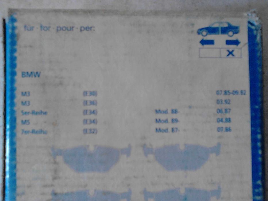 Pachet 2 seturi placute + 2 saboti frana pt. BMW  3, 5, 6, 7, Z1, Z3