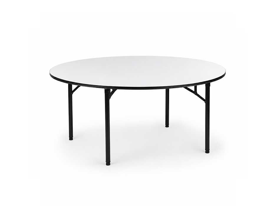 Masă rotundă pliabilă 180 cm, blat din lemn / evenimente / HORECA