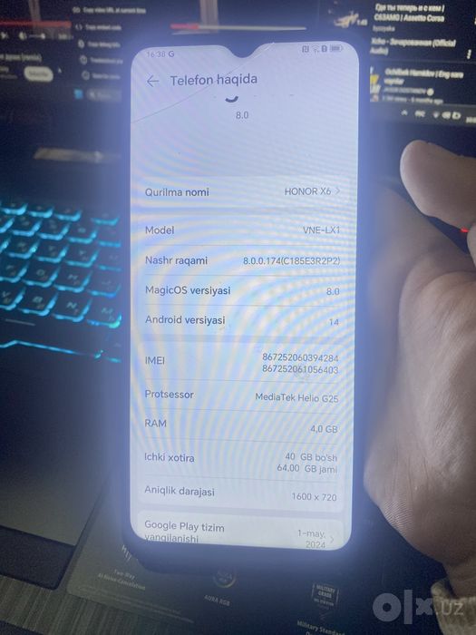 assalom XONOR X6 sotiladi va  abmen qlinadi narxi 1 milon kelishiladi