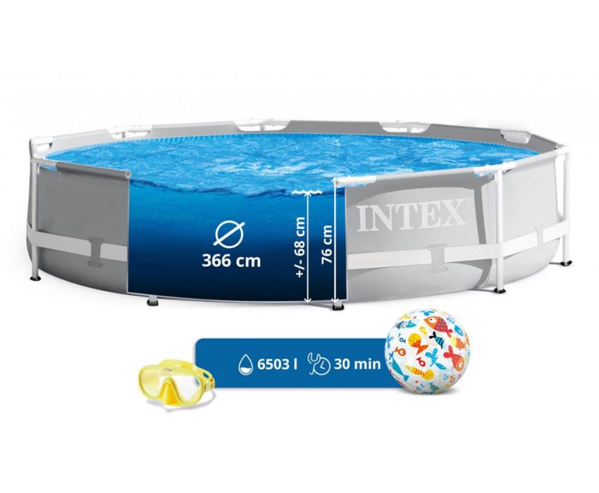 Piscina rotunda Intex 26712NP, D366xH76 cm, pompa inclusa, in garantie