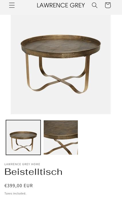 Холна маса Lawrence Grey Home с размери 76х42