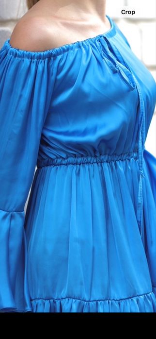 Стилна синя  рокля