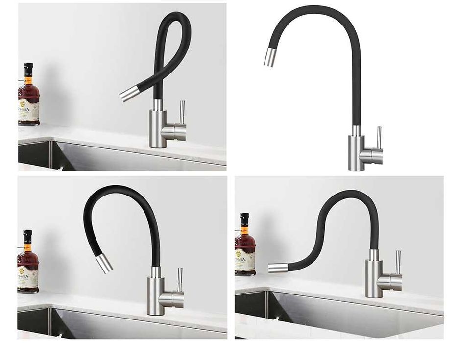 Кухненски смесител гъвкав с въртящ се чучур на 360 градуса