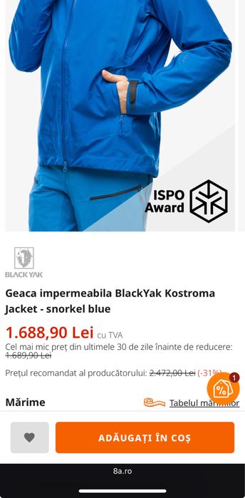 Geaca impermeabila BlackYak Kostroma S mammut rab dynafit
