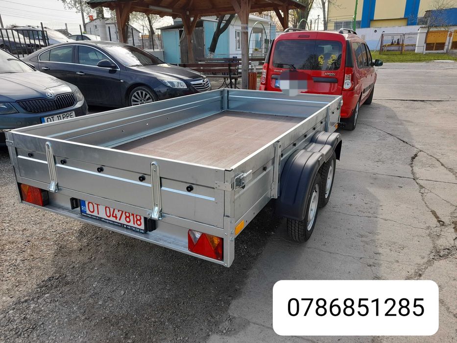 Remorca auto 750 kg dublu ax Repo, platforma ATV, apicola