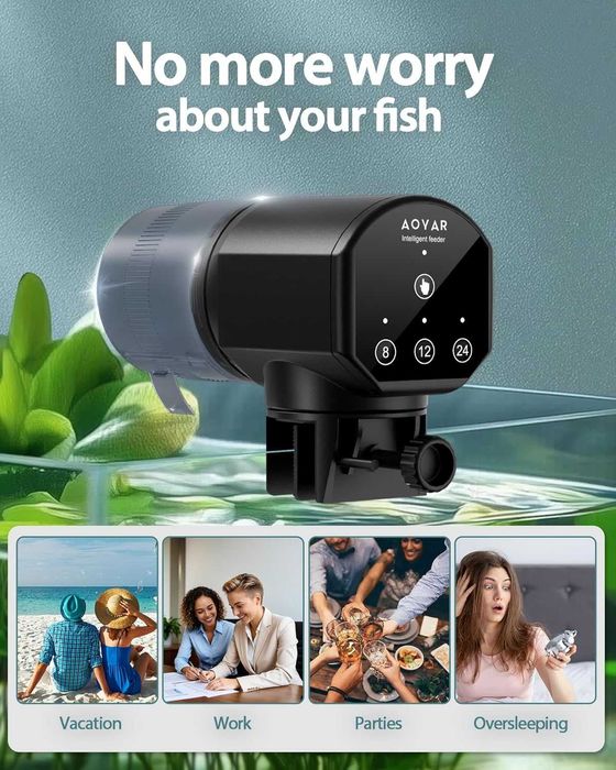 Автоматичен дозатор за хранилка за рибки Aoyar за аквариум