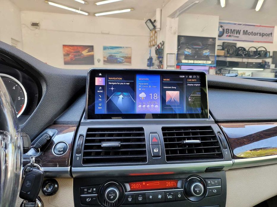 Навигация Android 14 8GB RAM 128GB BMW X5 X6 E70 E71 БМВ Е70 Е71 Андроид + Carplay Android Auto