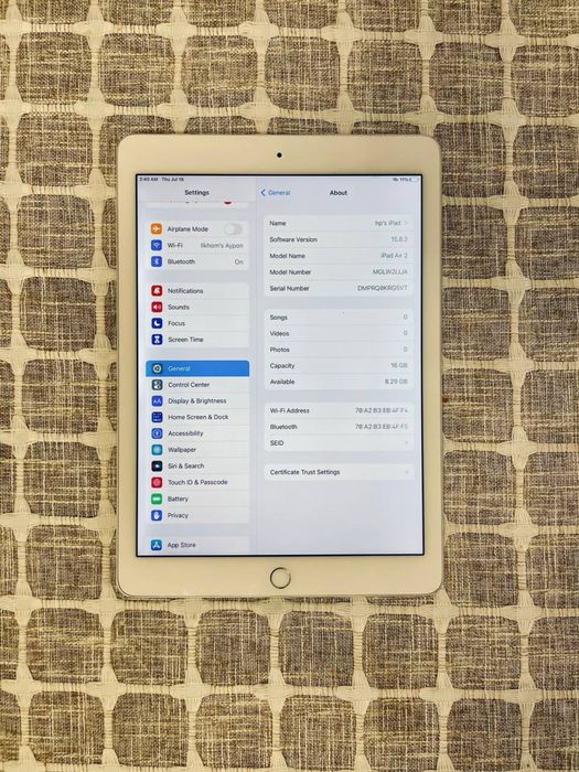 Ipad Air 2, Karobka dakument + Original zaryadchik