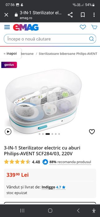 Sterilizator AVENT cu design modular 3 in 1;